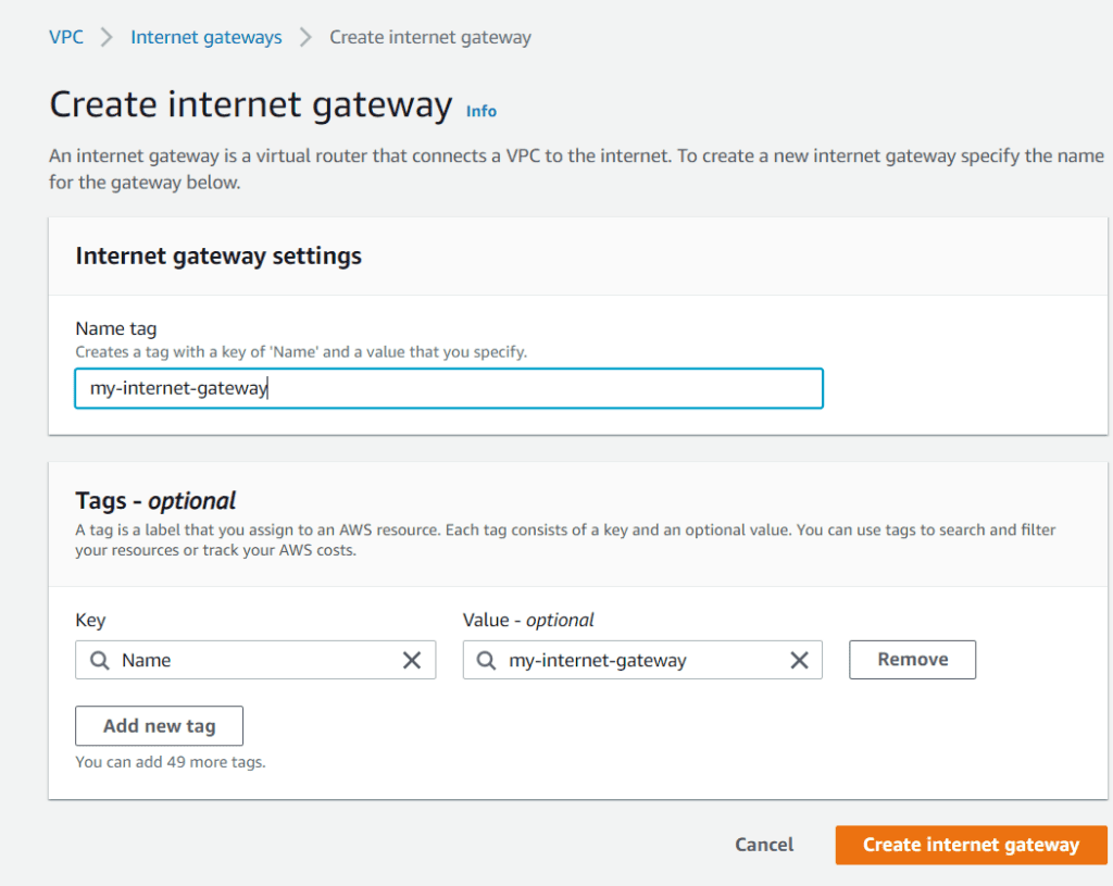 Create Internet Gateway