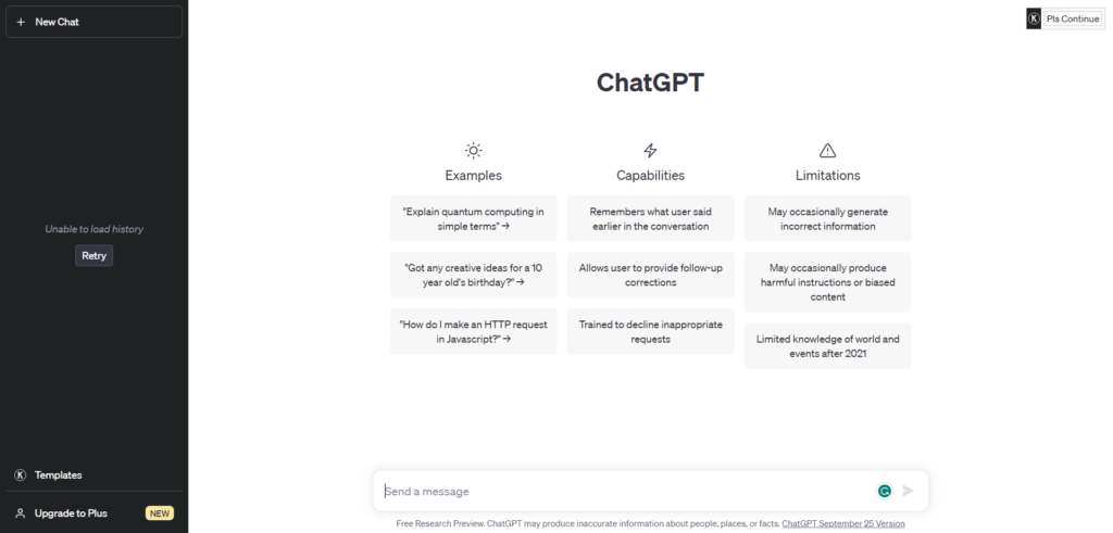 ChatGPT Interface