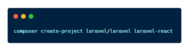 Set up a new Laravel project via composer, 