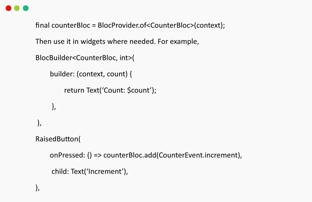 BlocProvider counter bloc 