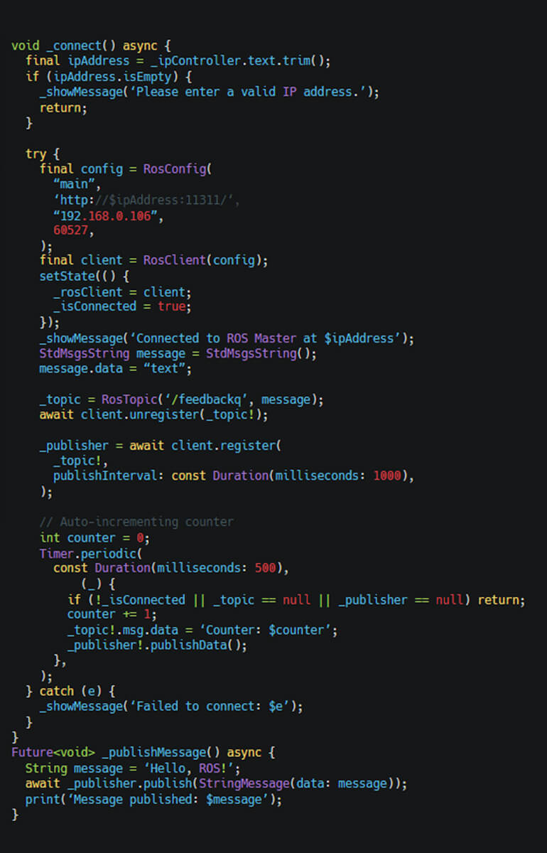 Flutter Apps Packages for ROS
