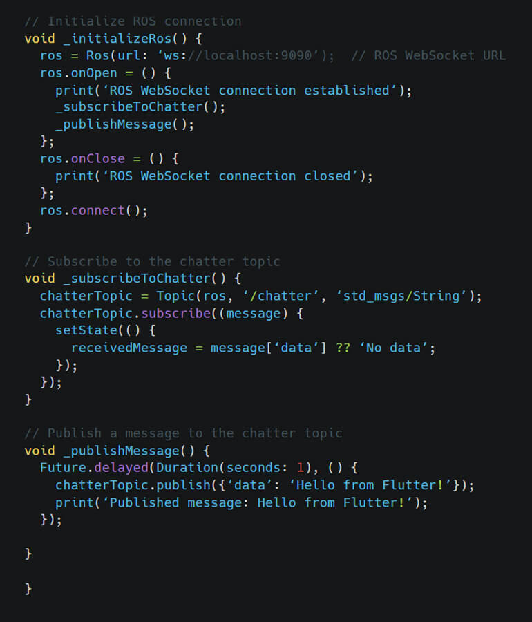 Flutter Apps Packages for ROS